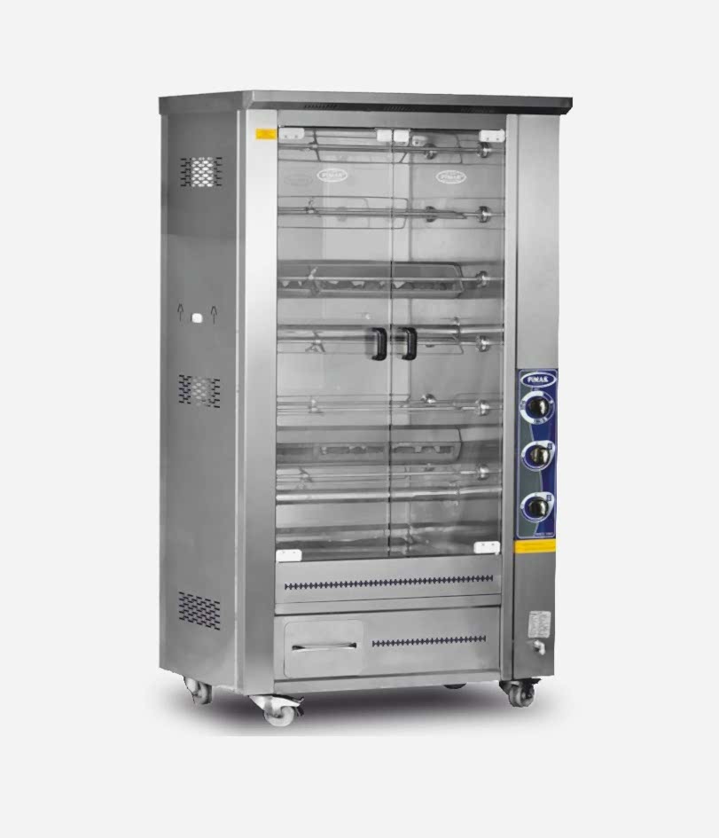 PI4/M011B Gazlı Çift Vitrinli Lavtaşlı Piliç Makinesi